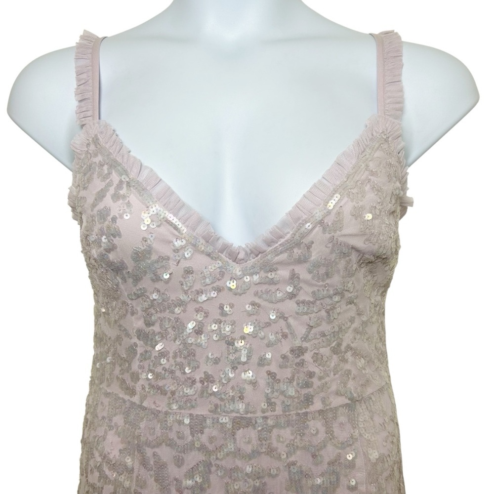 Needle &Thread Cami Patchwork Pink Ombr Sequins F… - image 6